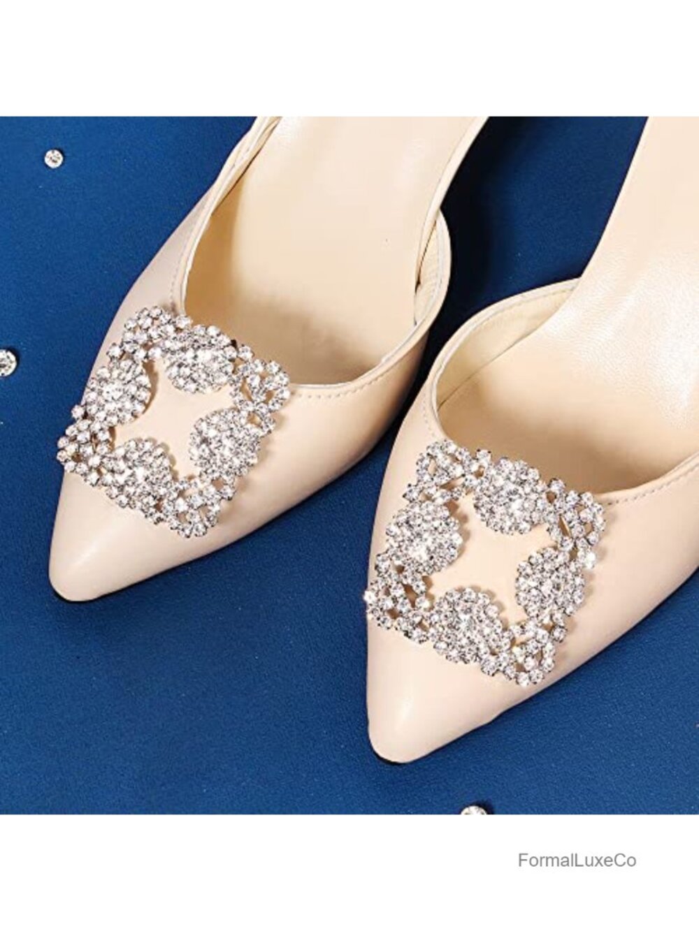 Rhinestone Shoe Clips Square Crystal Shoe Buckle Wedding Party Prom